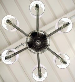 Murano Smoke Grey  Blown Glass, Venetian Chandelier with LampsShades, Six Arms