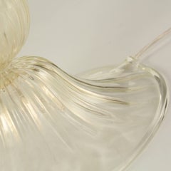 Pair of Italian Murano Blown Glass Table Lamp Infused with 24-Karat Gold Flecks