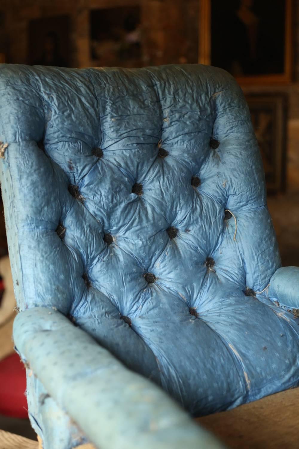 19th Century, Deep Buttoned Back Low Armchair 3