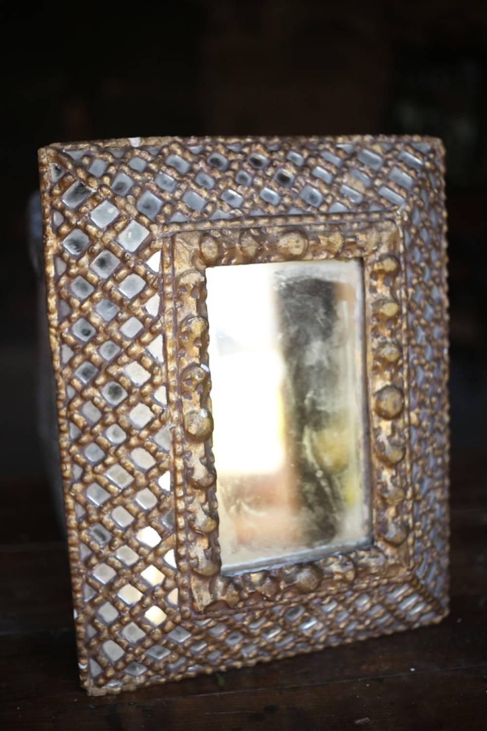 18th Century Very Rare 18th-19th Century Spanish Colonial Mosaic Mirror