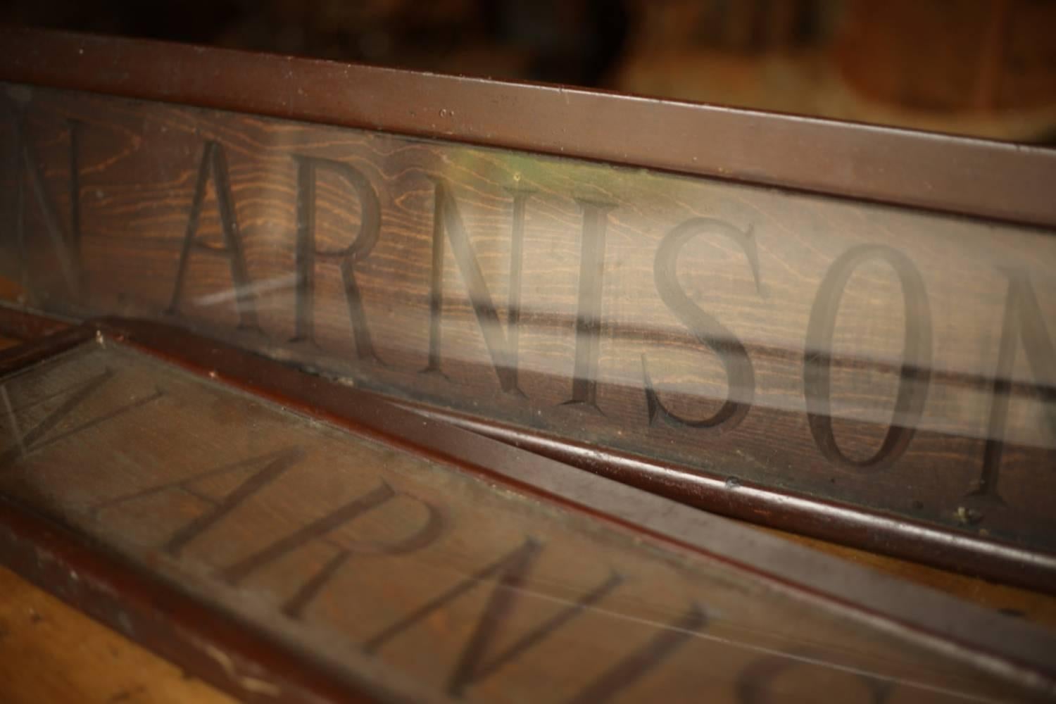 Victorian Pair of 19th Century Carved Wooden Shop Signs- 'J Arnison & Sons' For Sale