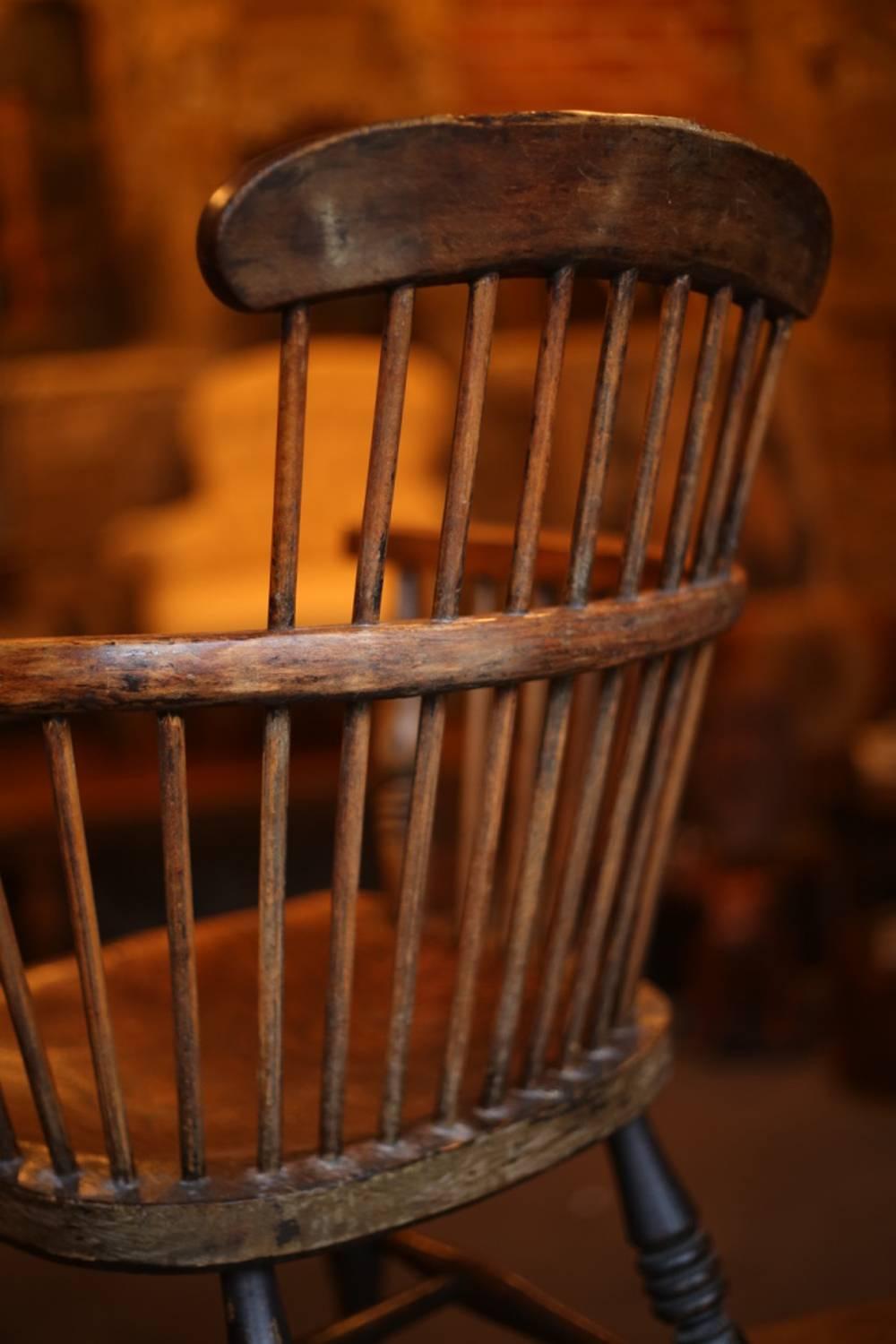 18th Century Unusual Shaped Windsor Armchair 1