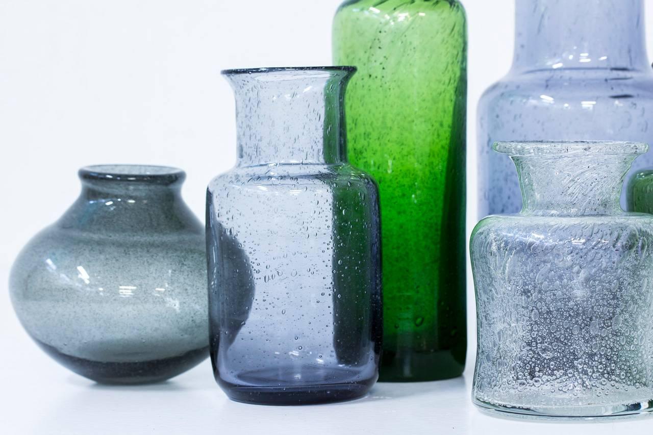 Mid-20th Century Erik Hoglund Collection of Glass Vases, Sweden, 1950s