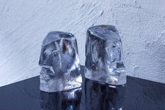 Pair of Figural Glass Sculptures by Erik Höglund, Sweden, 1960s