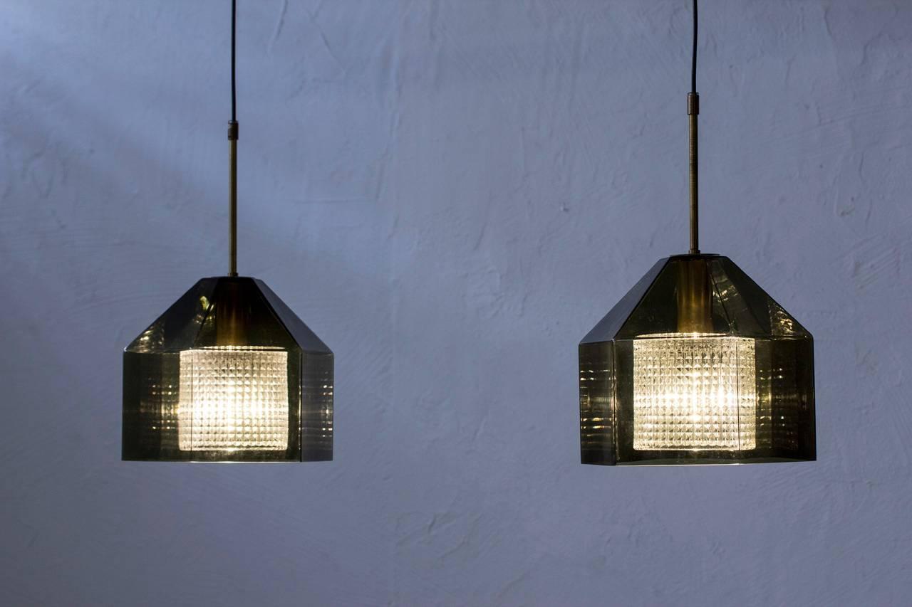 Pair of Glass Pendants by Carl Fagerlund for Orrefors, Sweden, 1960s 2