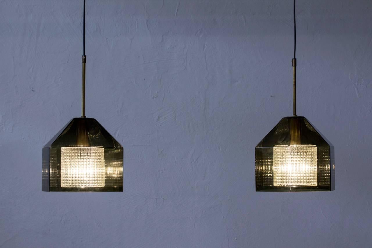 Pair of Glass Pendants by Carl Fagerlund for Orrefors, Sweden, 1960s 1