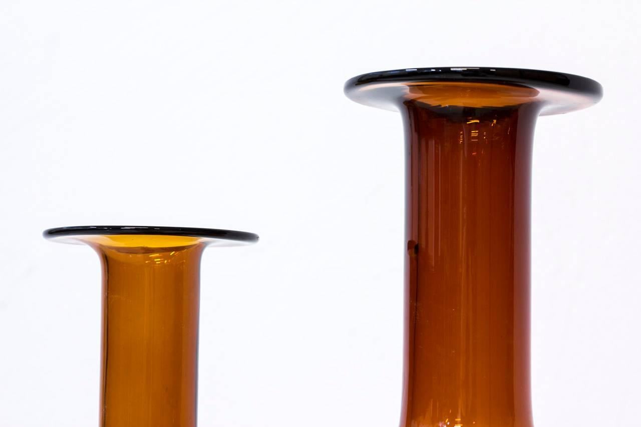 Otto Breuer for Holmegaard Glass Bottle Set of Vases In Excellent Condition In Stockholm, SE