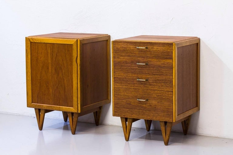 Pair of Scandinavian Teak and Oak Cabinets by Bengt Ruda ...