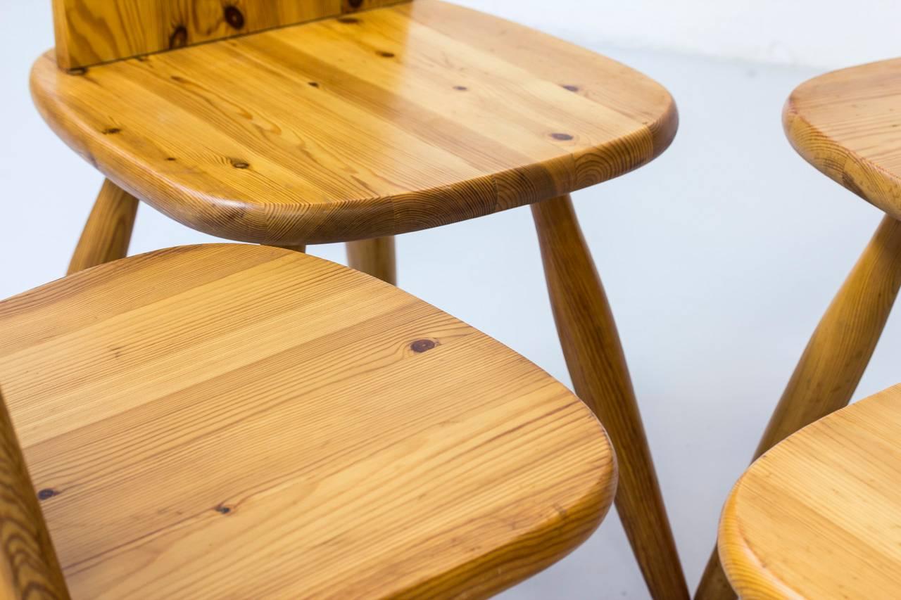 Set of Scandinavian Pine Chairs 