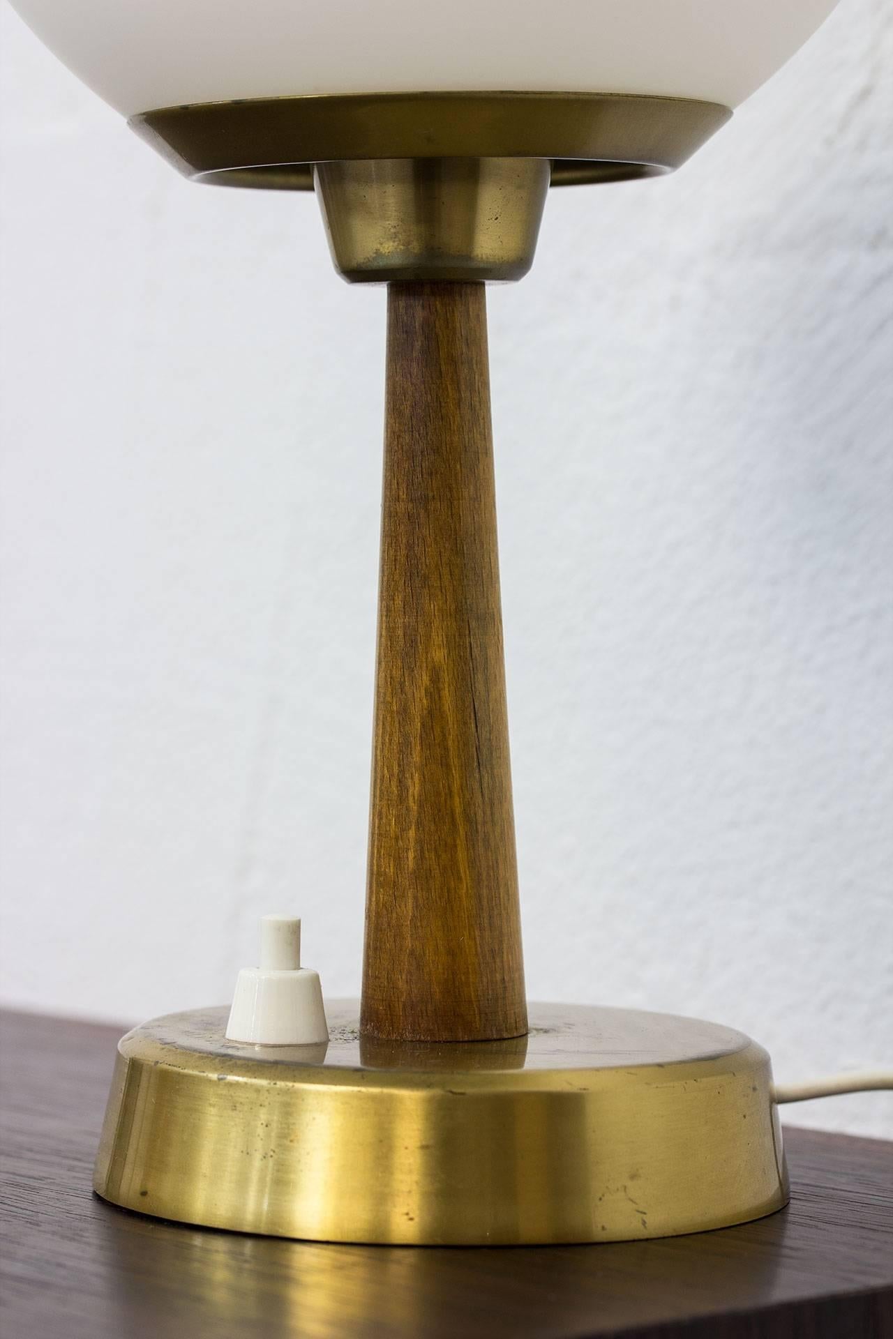 Stained Mid-Century Modern Table Lamp by Hans Bergström for Ateljé Lyktan, Sweden