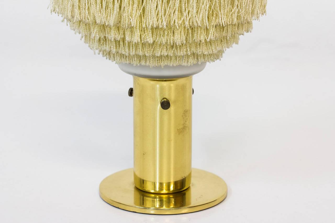 Hans-Agne Jakobsson Model B 145 Silk Fringes Brass and Opaline Glass Table Lamp In Excellent Condition In Stockholm, SE
