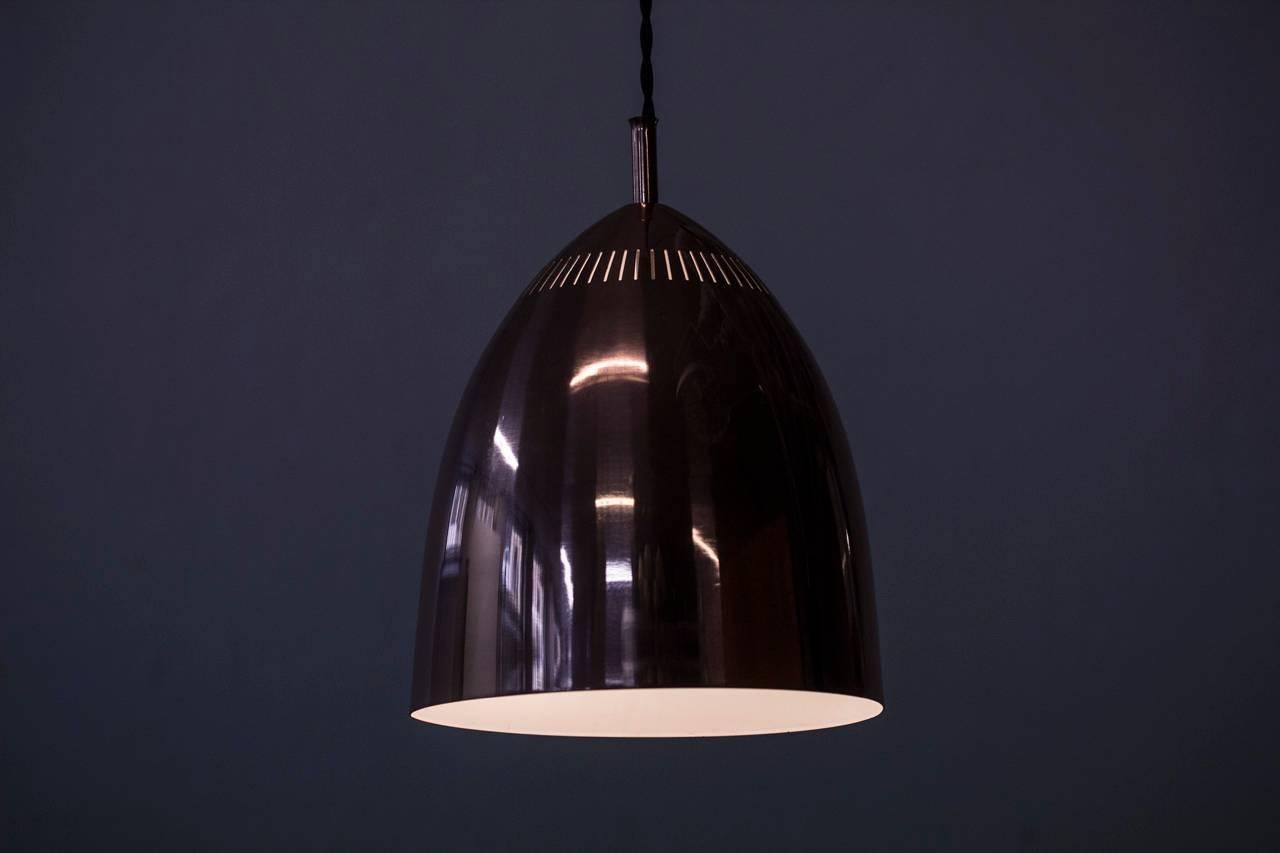 Mid-20th Century 1960s Copper Pendant Lamp by ASEA, Sweden