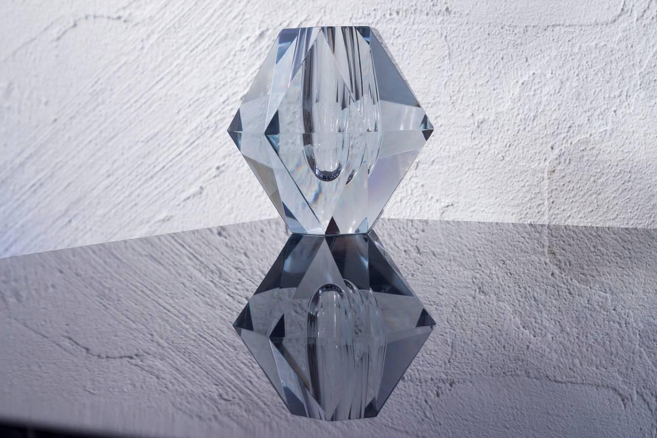Scandinavian Modern Diamond Cut Glass by Strömbergshyttan, Sweden In Excellent Condition In Stockholm, SE