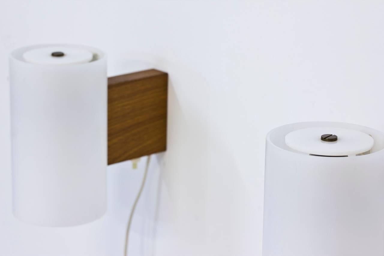 Scandinavian Modern Mid-Century Modern Minimalist Wall Lamps by Uno & Östen Kristiansson for Luxus