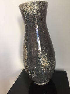 Floor Vase Ceramic by Richard Uhlemeyer in Grey and Off-White Shades