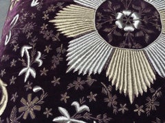 Seat Cushion Moroccan Style Hand Embroidery Antique Gold and Silver Thread