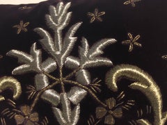 Pair of Cushions Moroccan Style Hand Embroidery Antique Gold and Silver Thread