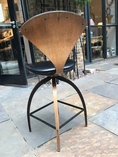 Plycraft of Early Bentwood Drehbarer Barhocker Entworfen für Norman Cherner