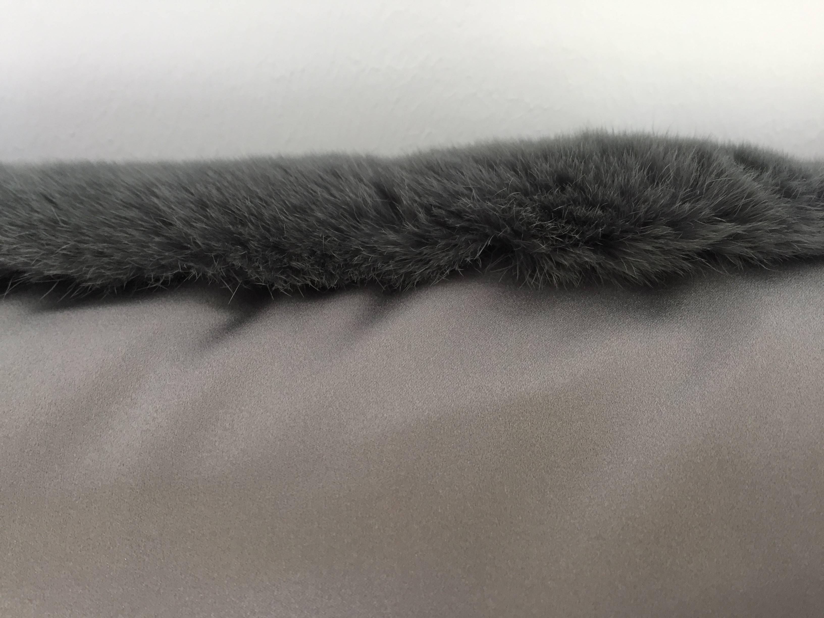 grey fur cushions