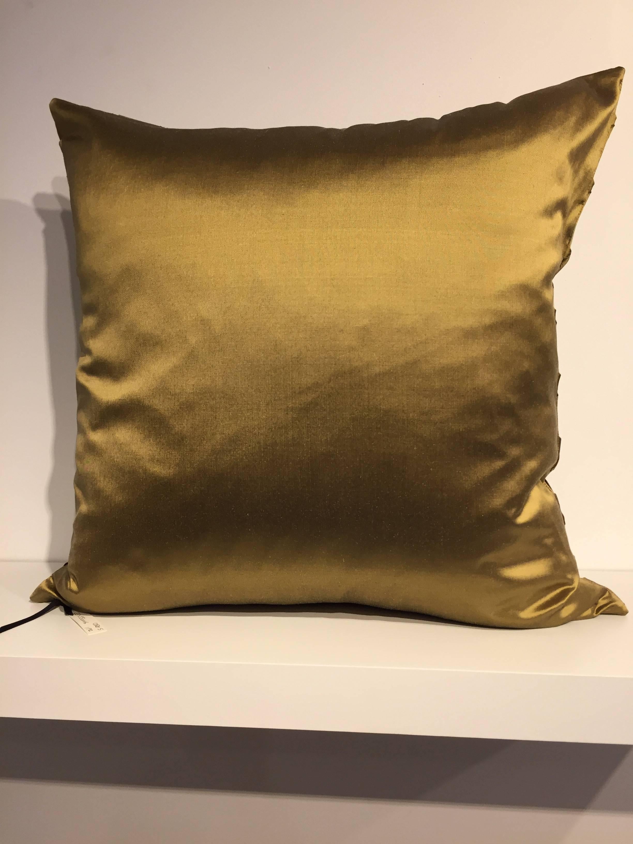Pleated Silk Cushions Pleat Opal Pattern Colour Ginger (Moderne)