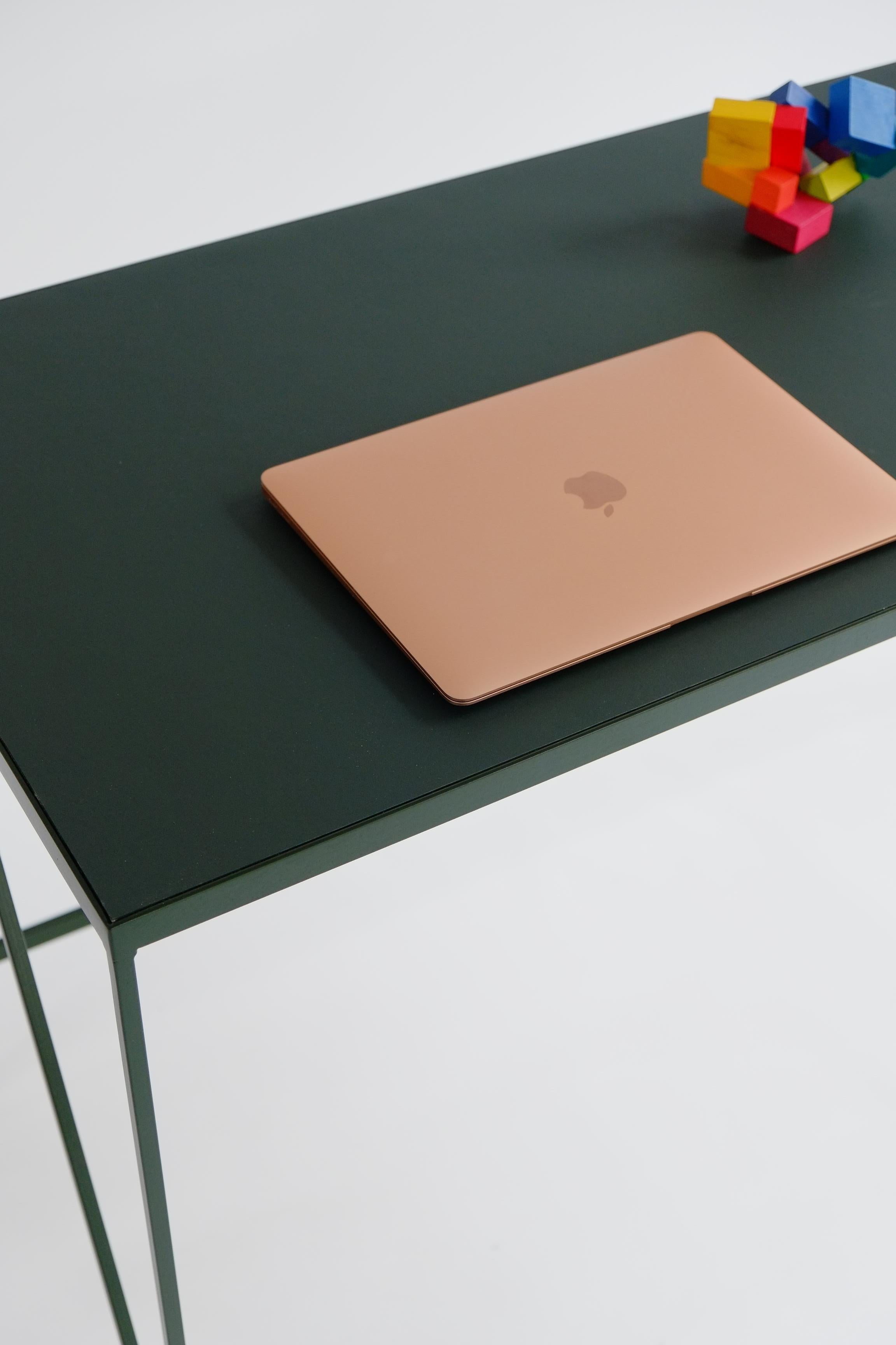 Compact Cream Study Desk with Natural Linoleum Table Top & Drawer, Customisable For Sale 3