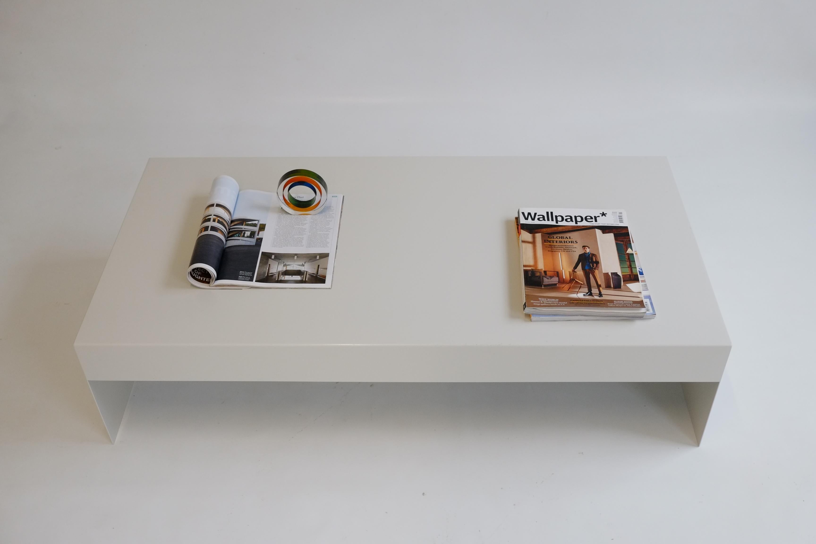 The Single Form coffee table is an elemental design with a focus on form and function. Made in powder-coated aluminium, the Single Form coffee table looks heavy and solid but is fairly light to lift. The Single Form Coffee Table is sustainable as
