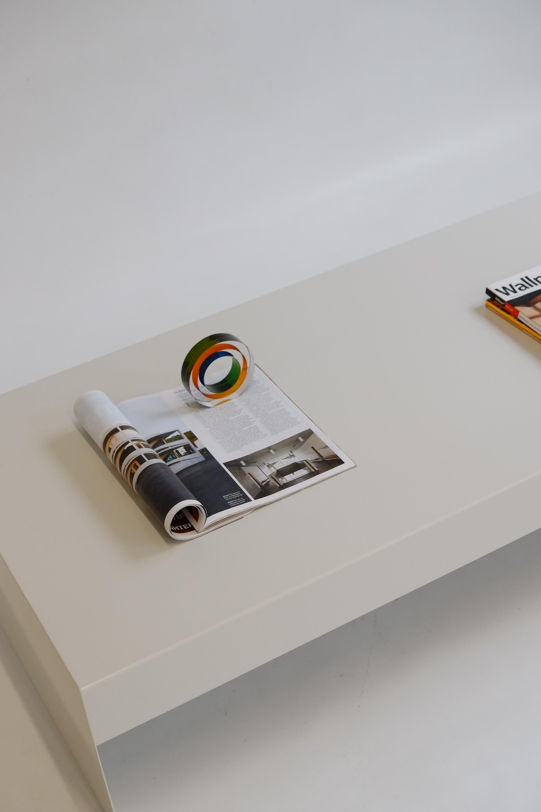 Powder-Coated Paper White, Single Form Bespoke Aluminium Coffee Table, Customisable For Sale