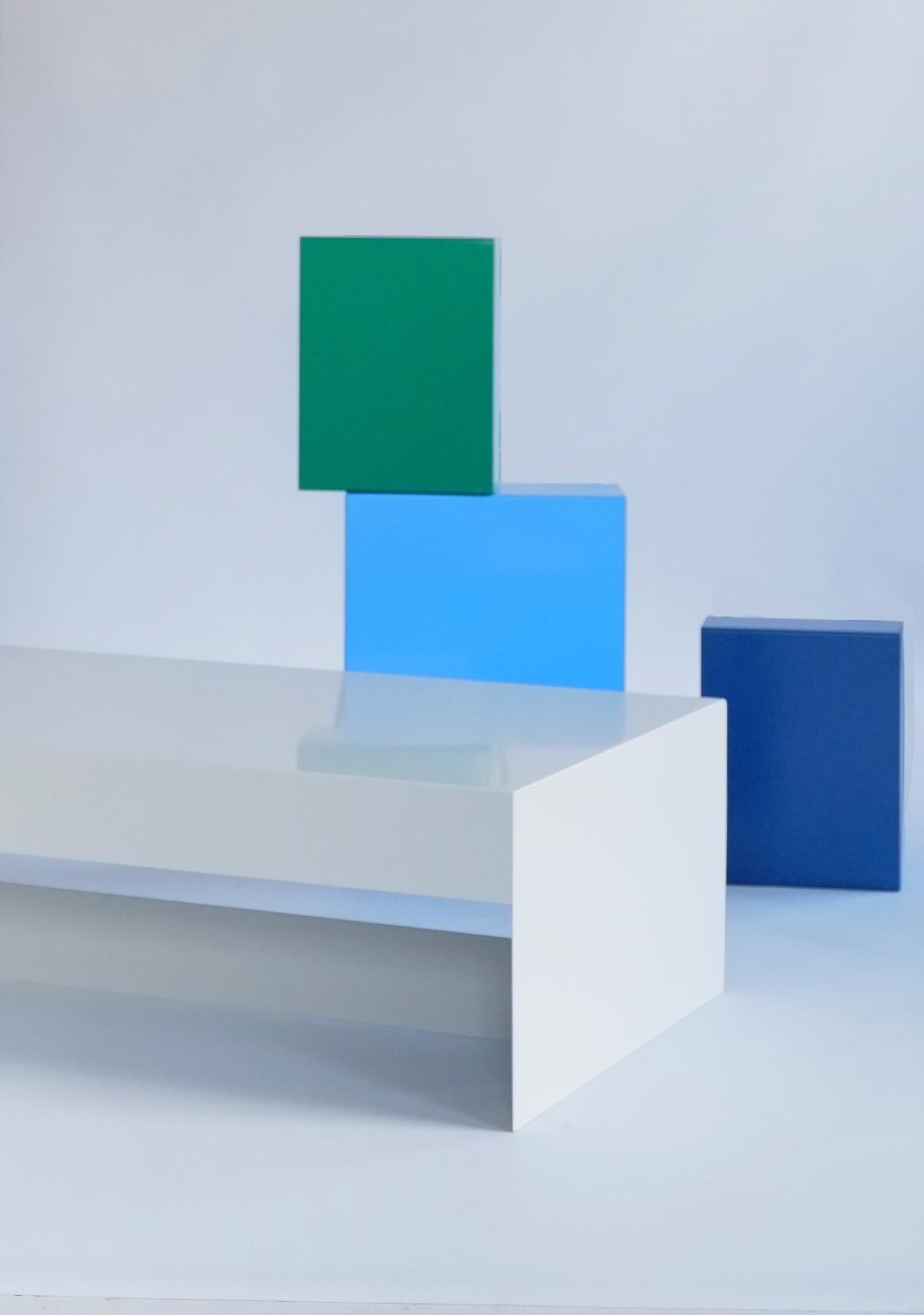 Paper White, Single Form Bespoke Aluminium Coffee Table, Customisable For Sale 1