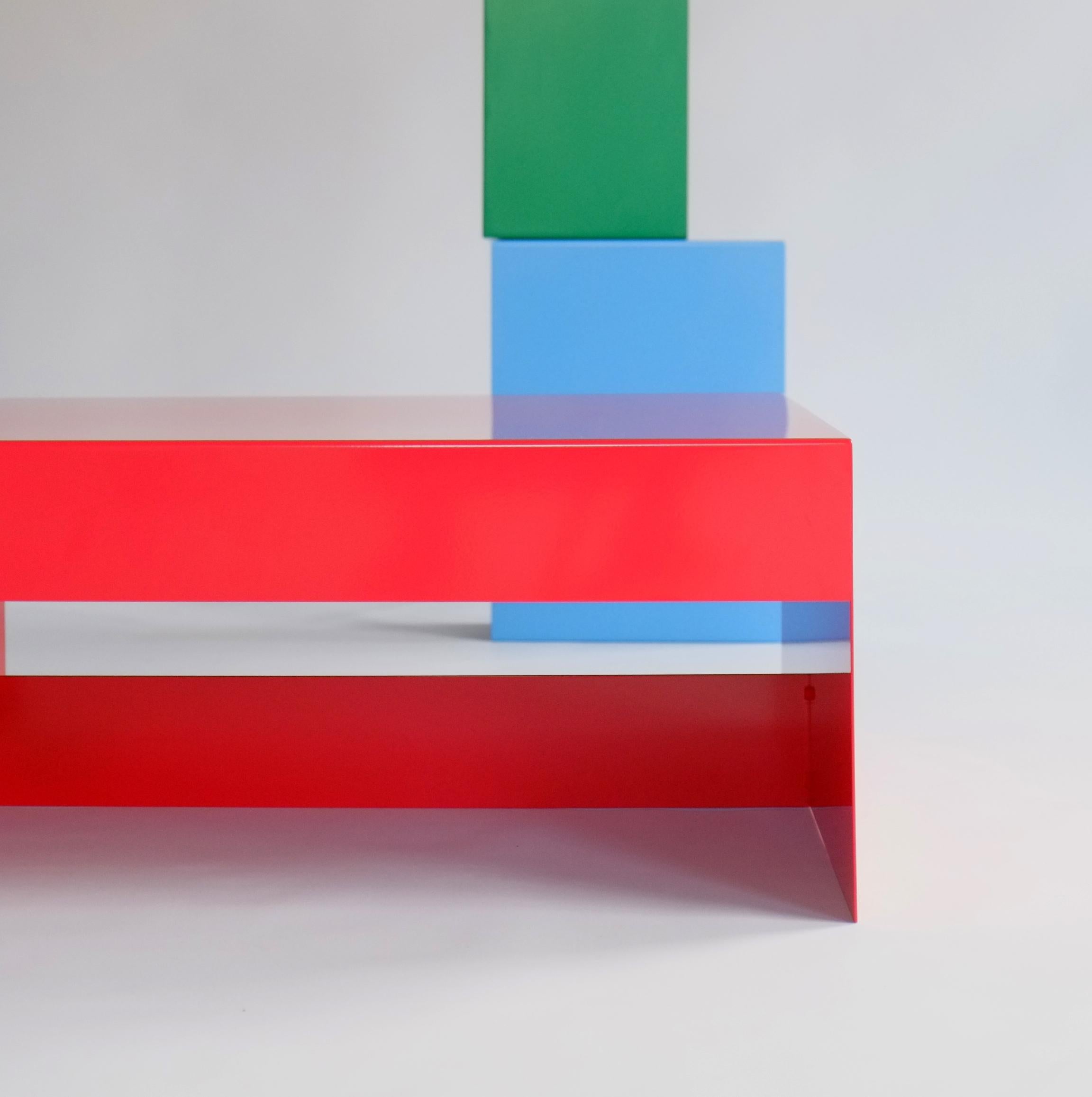 Paper White, Single Form Bespoke Aluminium Coffee Table, Customisable For Sale 3
