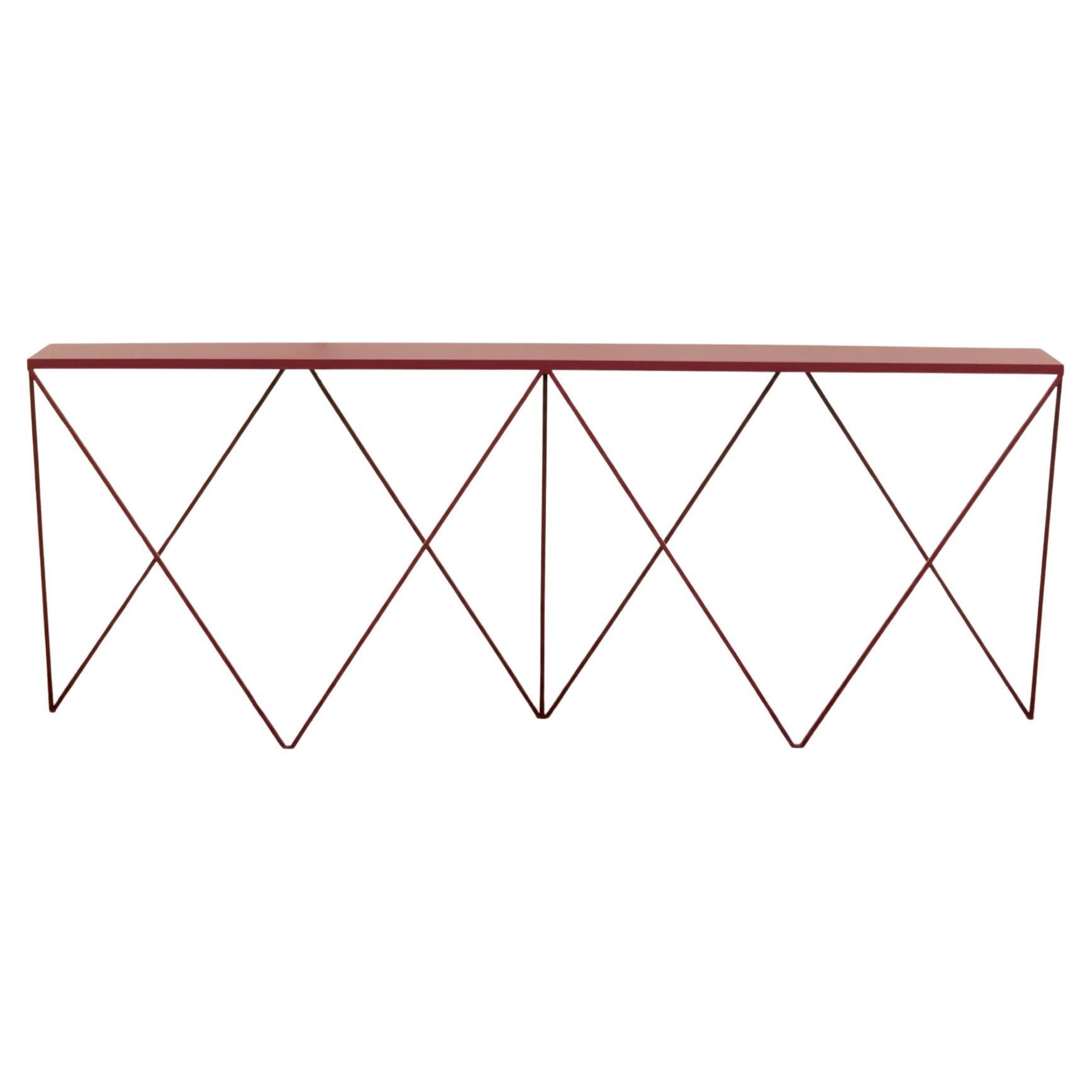 Long Slim Burgundy Giraffe Console Table - Customisable Colour & Size