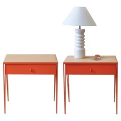 Pair of Orange & Peach Nightstands