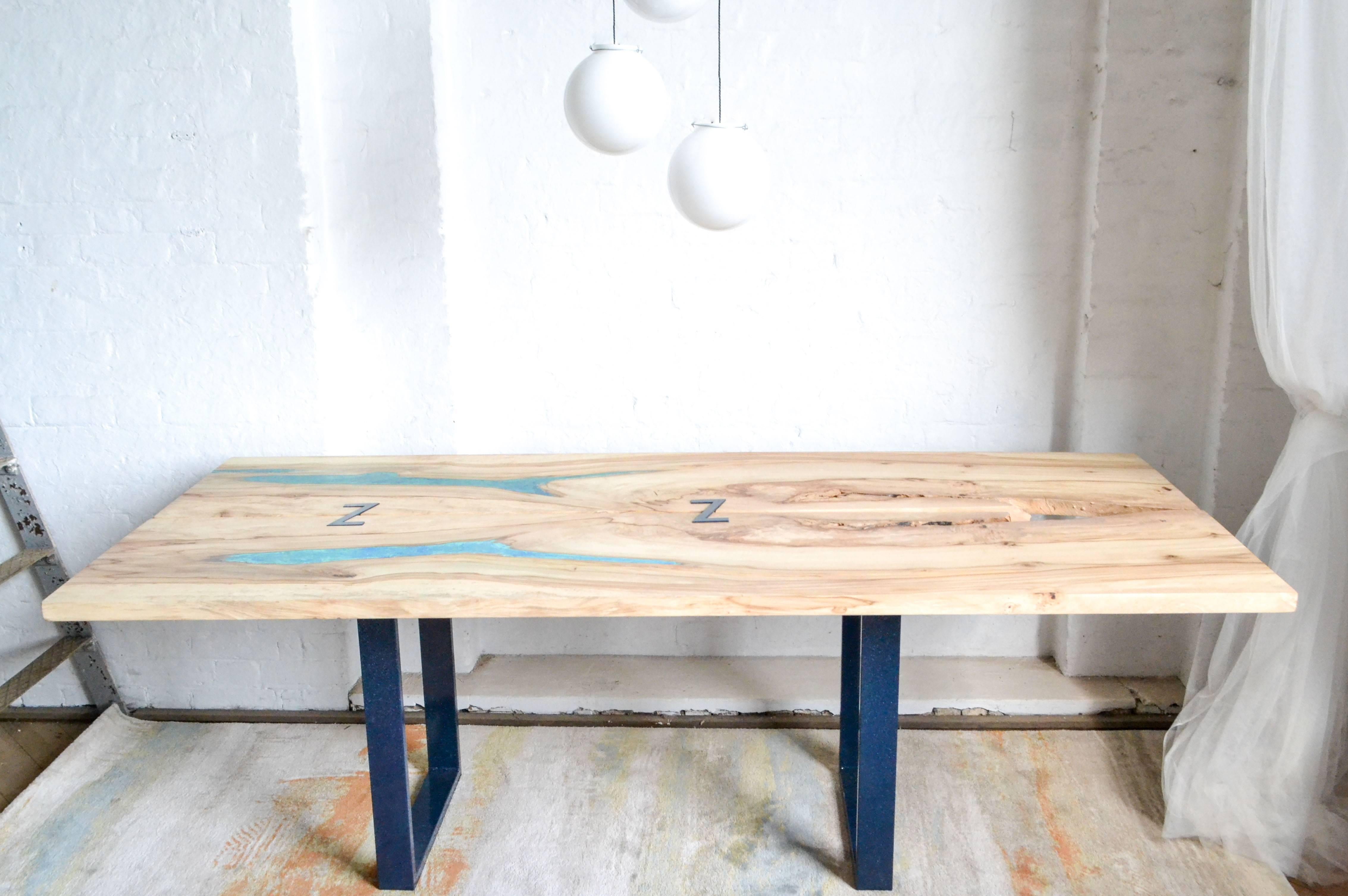 wood and resin dining table for sale