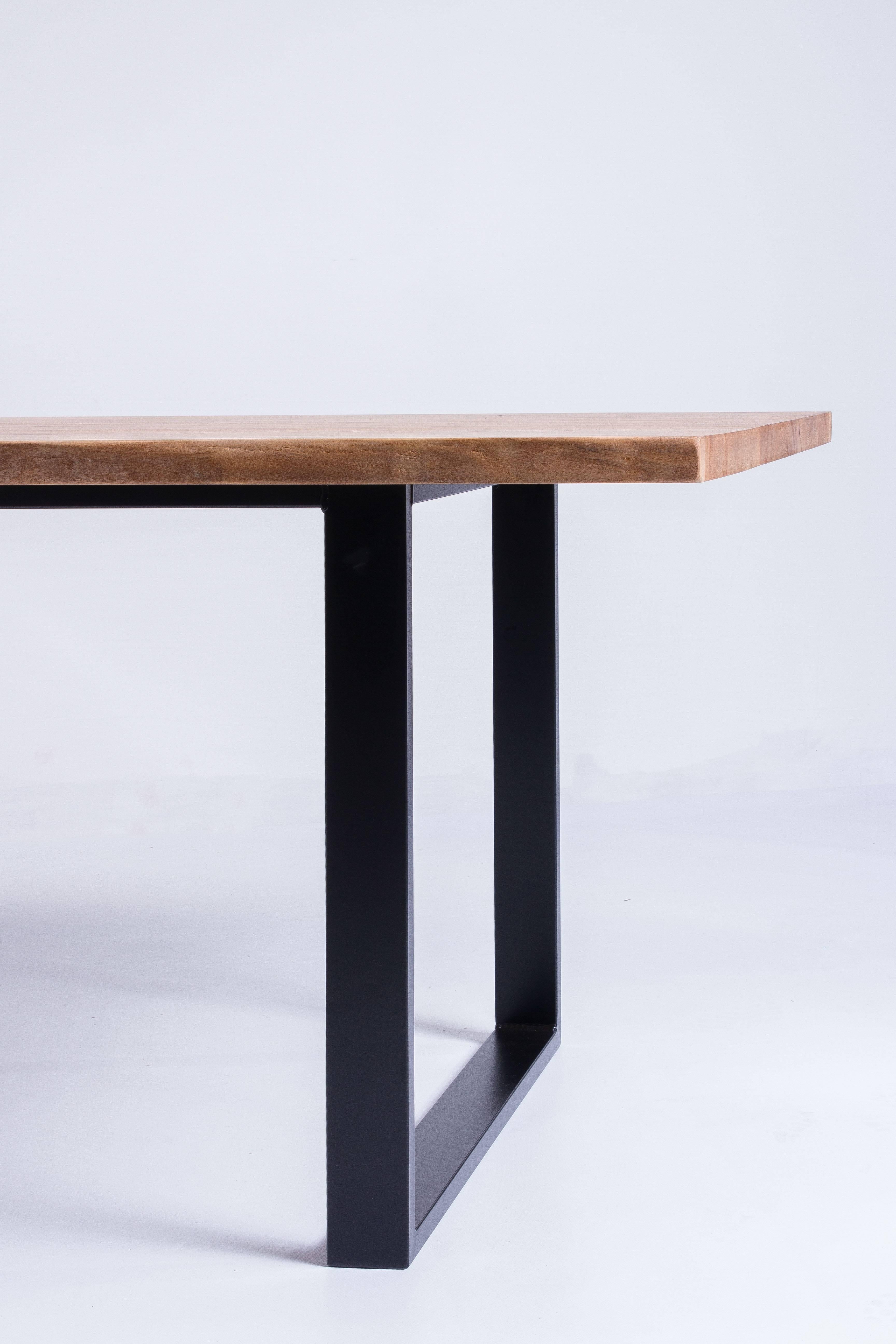 British Organic Modern Natural Live Edge English Hardwood Slab Dining Table For Sale