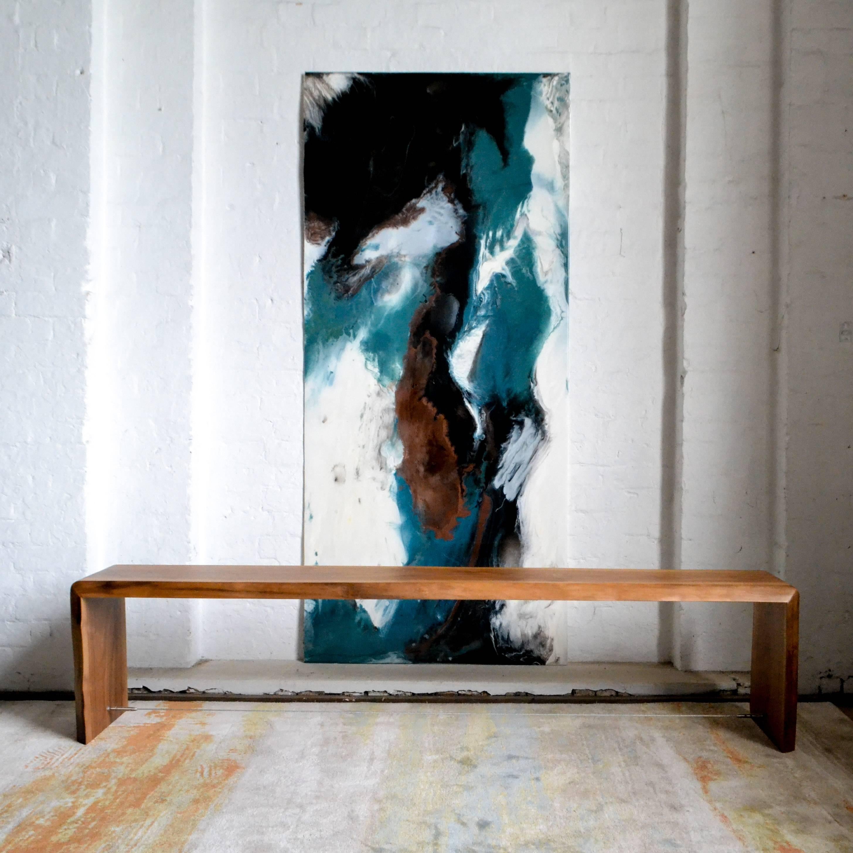 Organic Modern Hand Poured Flowing Resin Art Wall Panel or Splashback For Sale