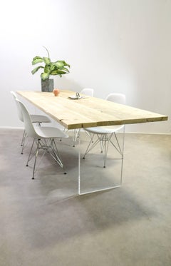Reclaimed Wood Dining Table on Perspex Base