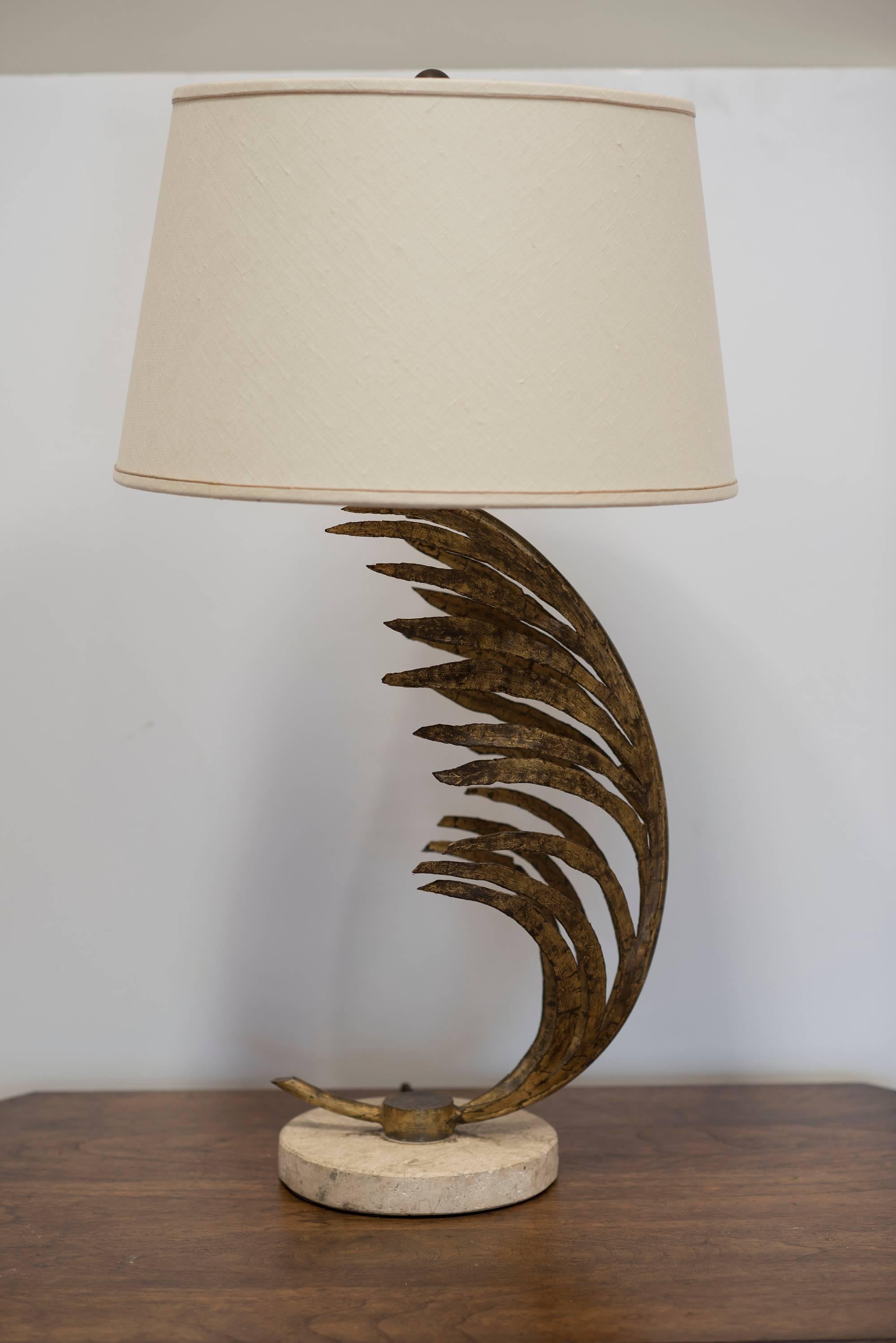 Milieu du XXe siècle Lampes de table PALM FROND AMERICAN DESIGN en vente