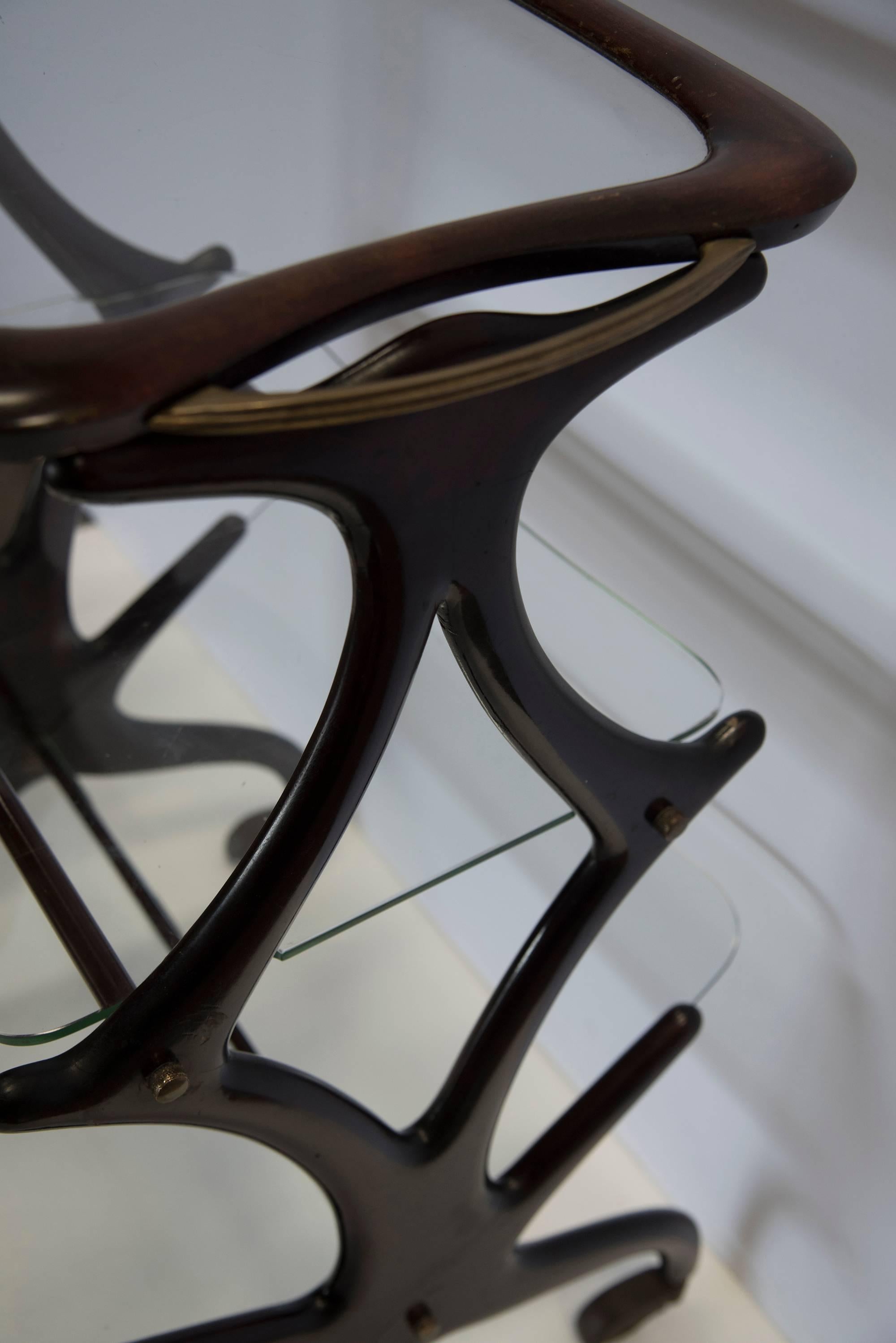 Cut Glass CESARE LACCA Glass Bar Cart