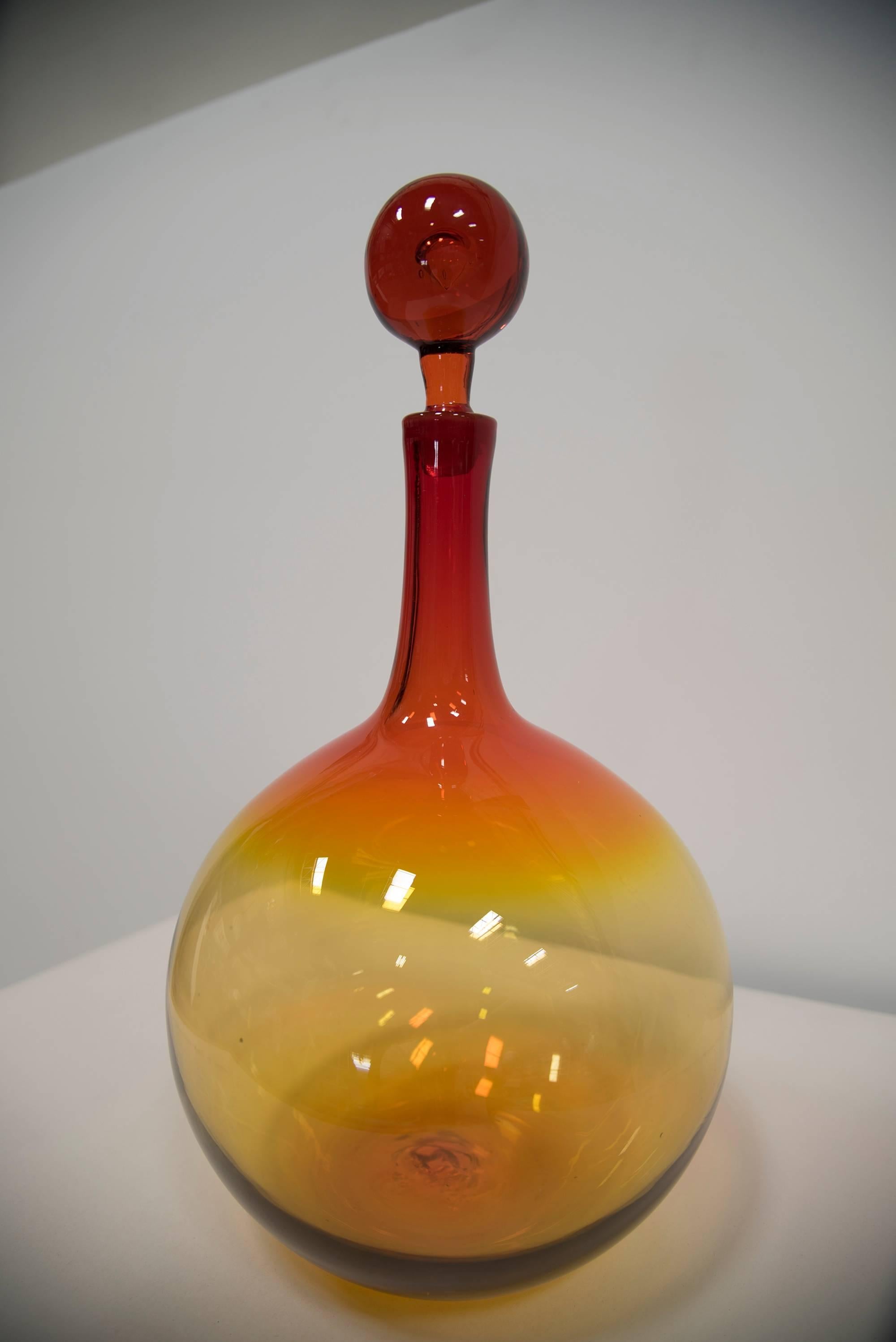 Mid-Century Modern Blenko Glass Decanter by Wayne Husted