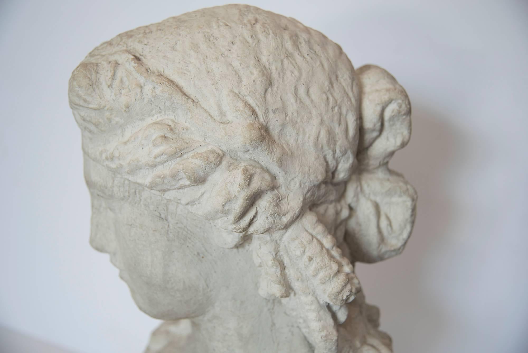 Small Tabletop Plaster Bust of a Woman 1