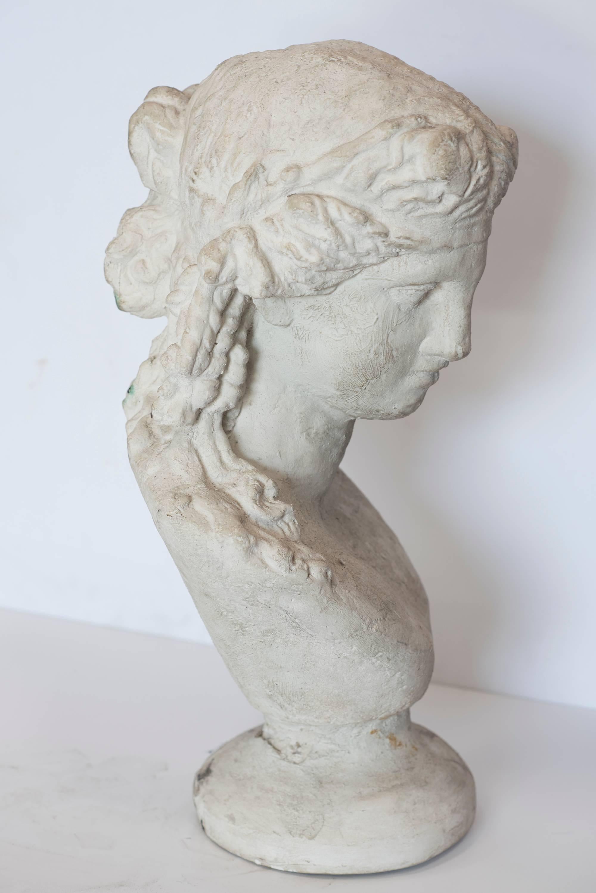 Small Tabletop Plaster Bust of a Woman 3