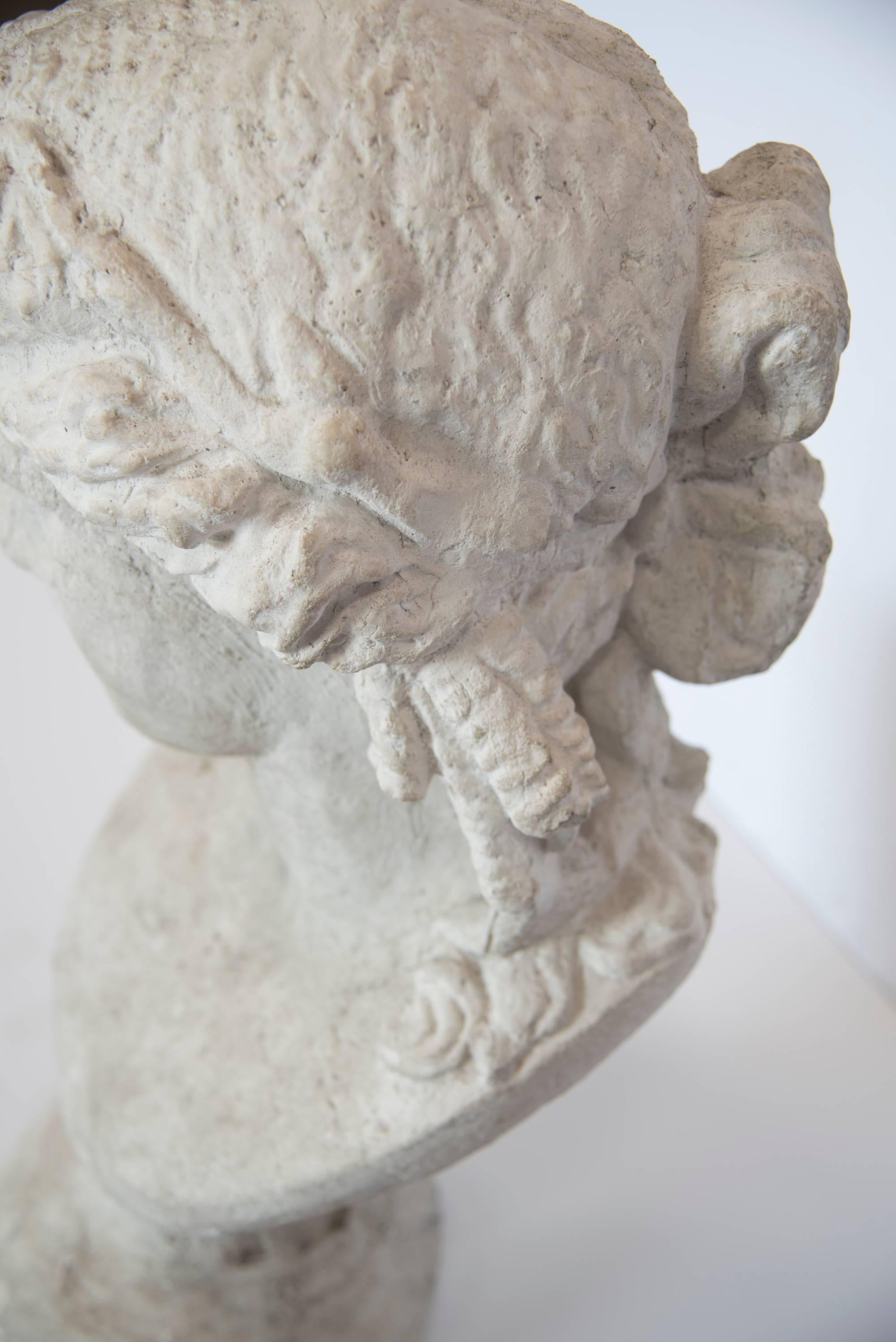 Classical Greek Small Tabletop Plaster Bust of a Woman