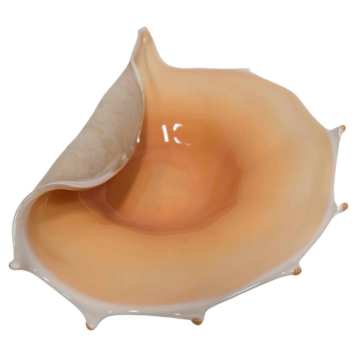 Large-Scale SHELL-FORM GLASS BOWL For Sale