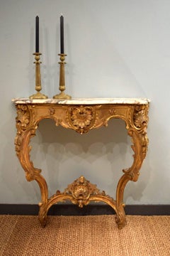 19th Century French Louis XV Style Giltwood Console