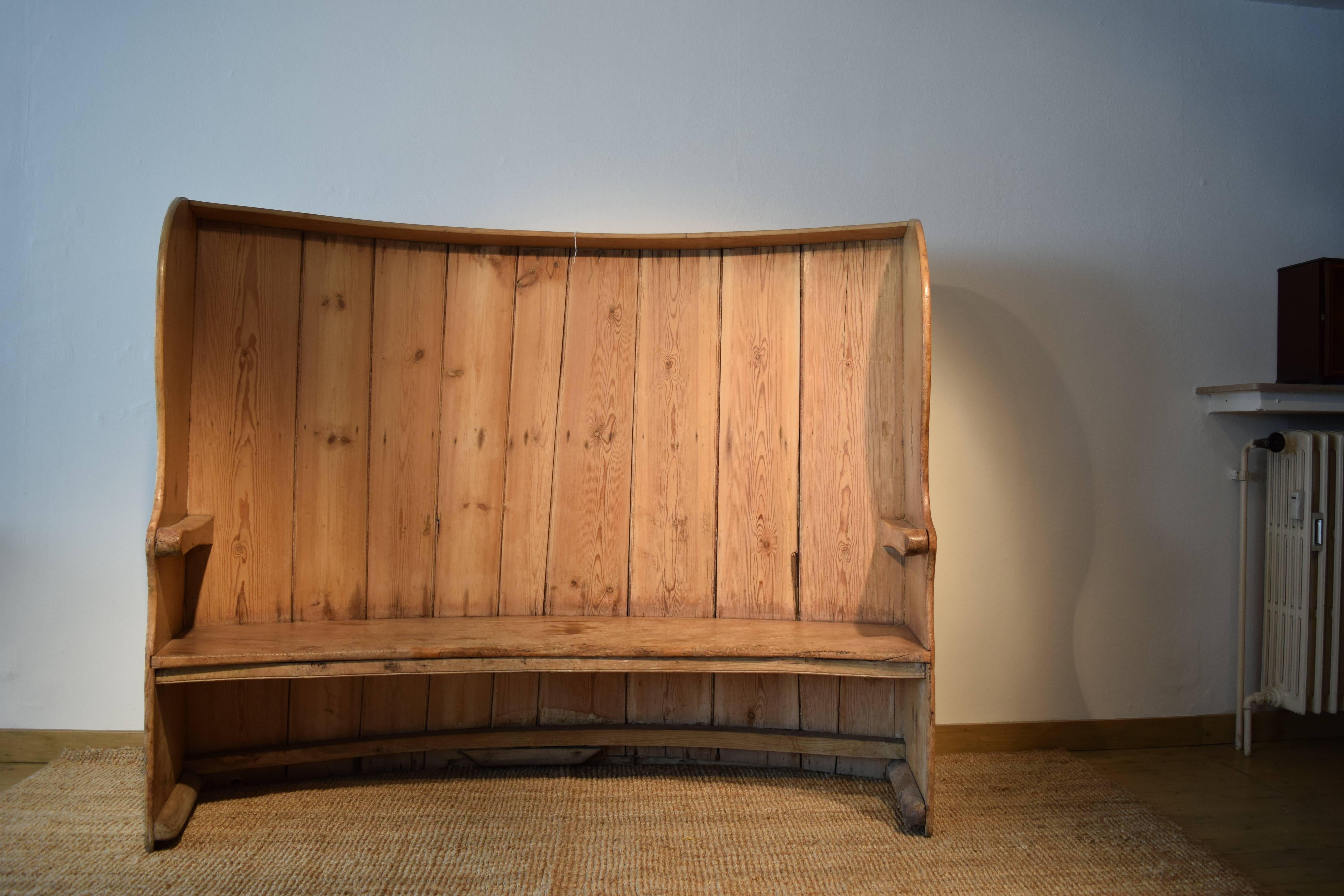 Early English 19th Century Antique Pine Settle In Excellent Condition For Sale In Antwerpen, BE