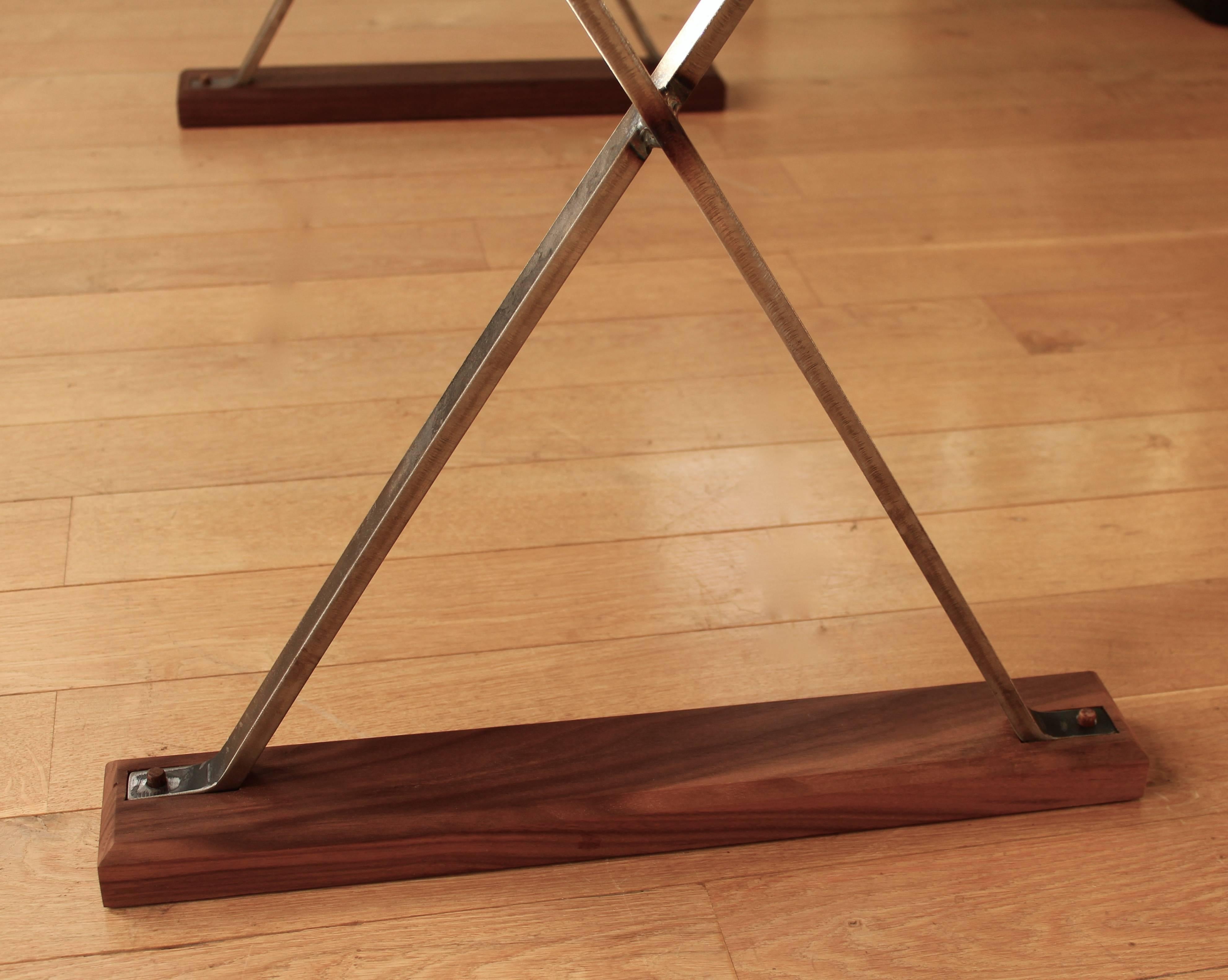 Contemporary Ripple English Walnut Cross Leg Table with Resin. Bespoke sizes. 6