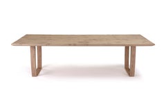 Oak Table with Inset Live Edge and Burr Detail by Jonathan Field