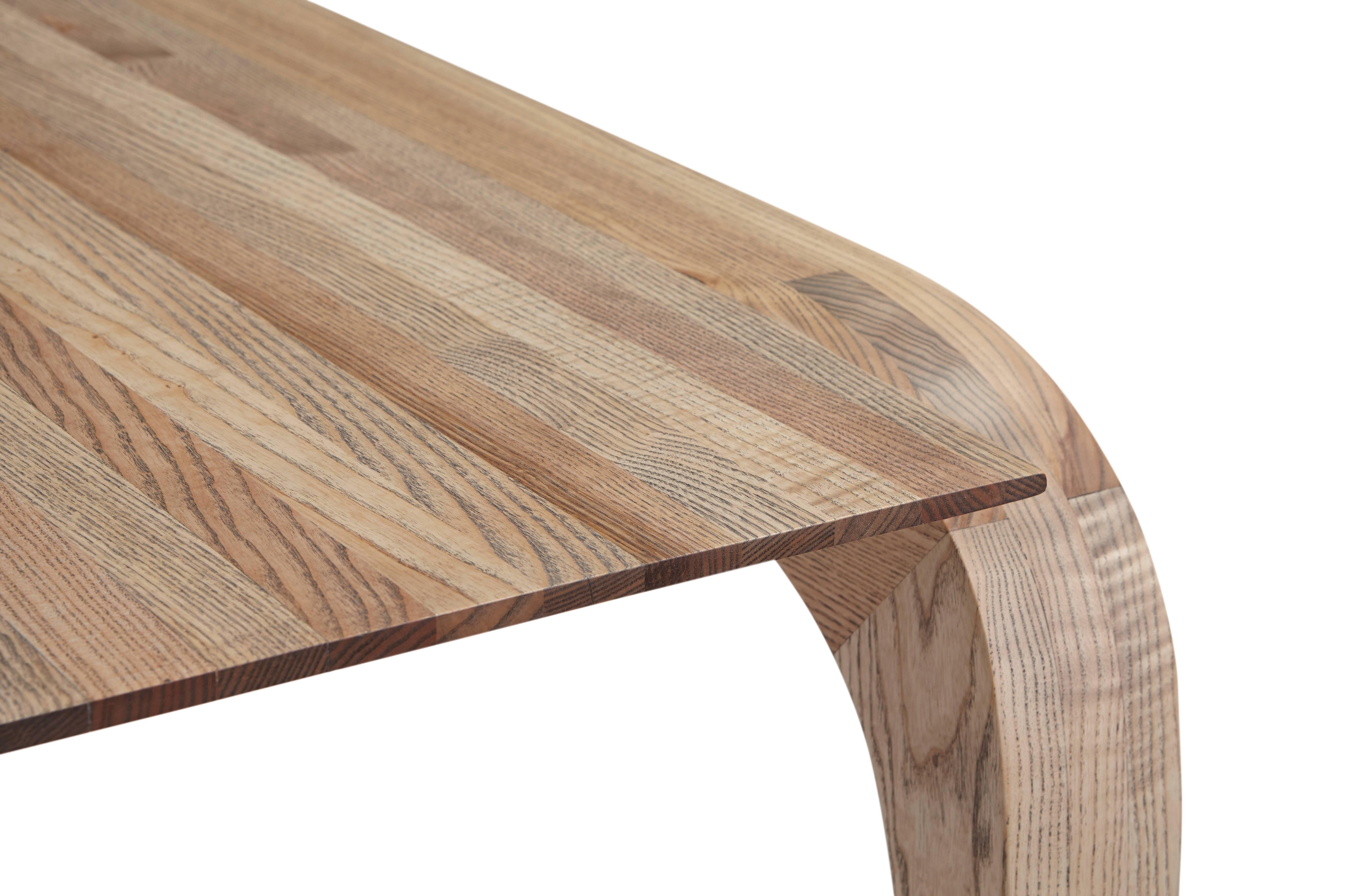 Hand-Carved Contemporary bespoke ash dining table. hand shaped legs by Jonathan Field.