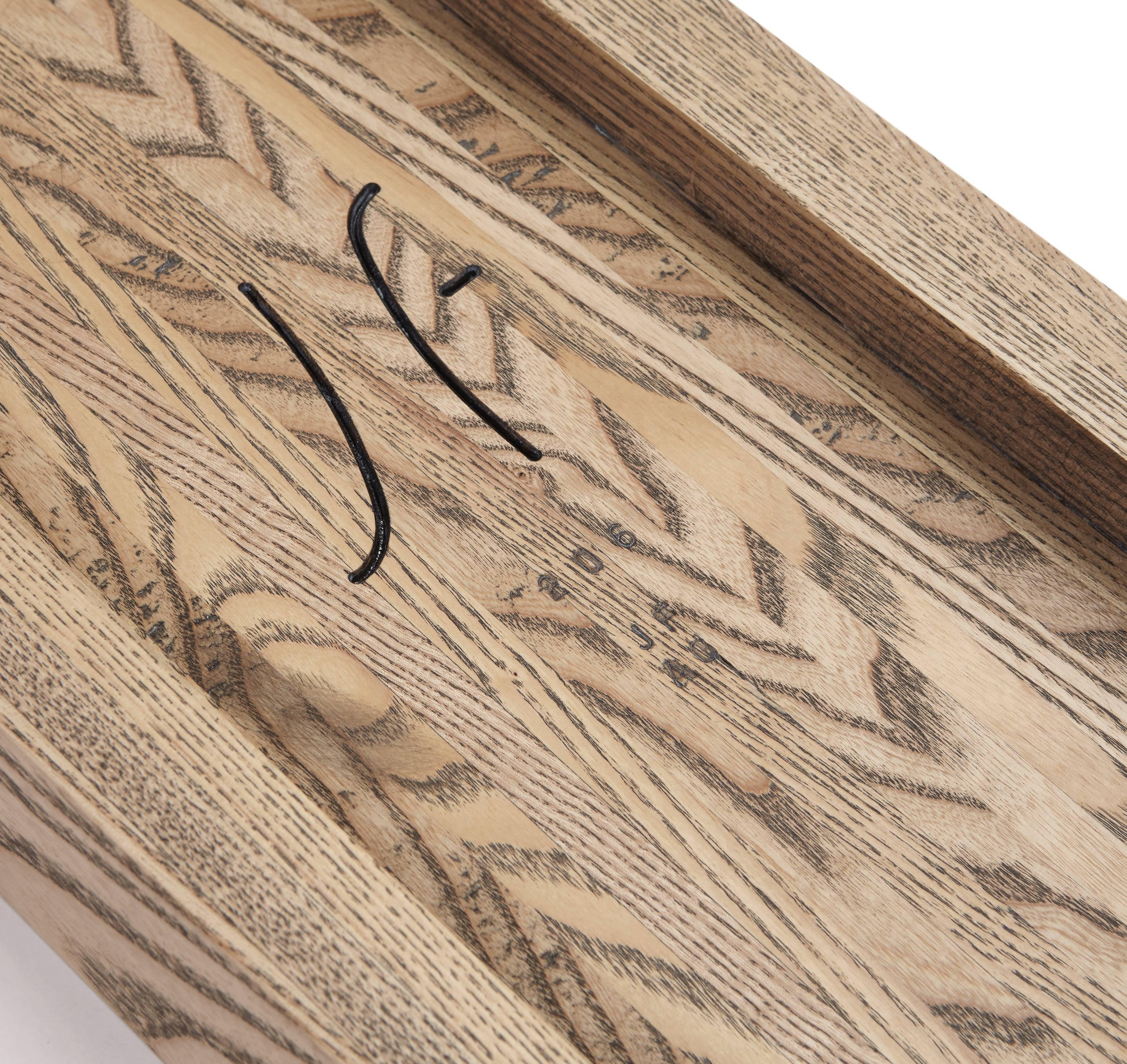 Ash Contemporary ash console table, hand carved, edition of five, two in stock.
