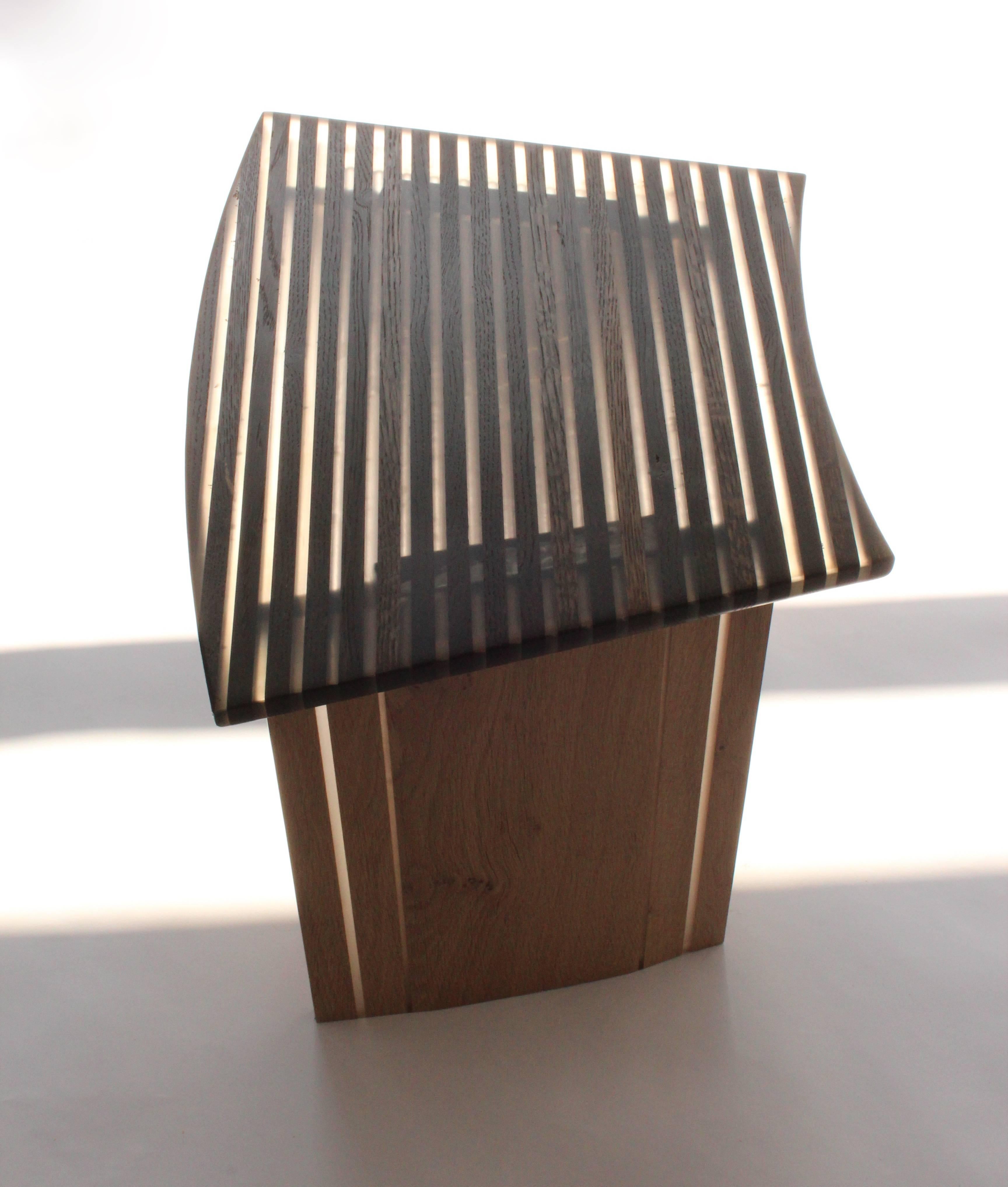 Modern Ebonized oak and resin stools by Jonathan Field