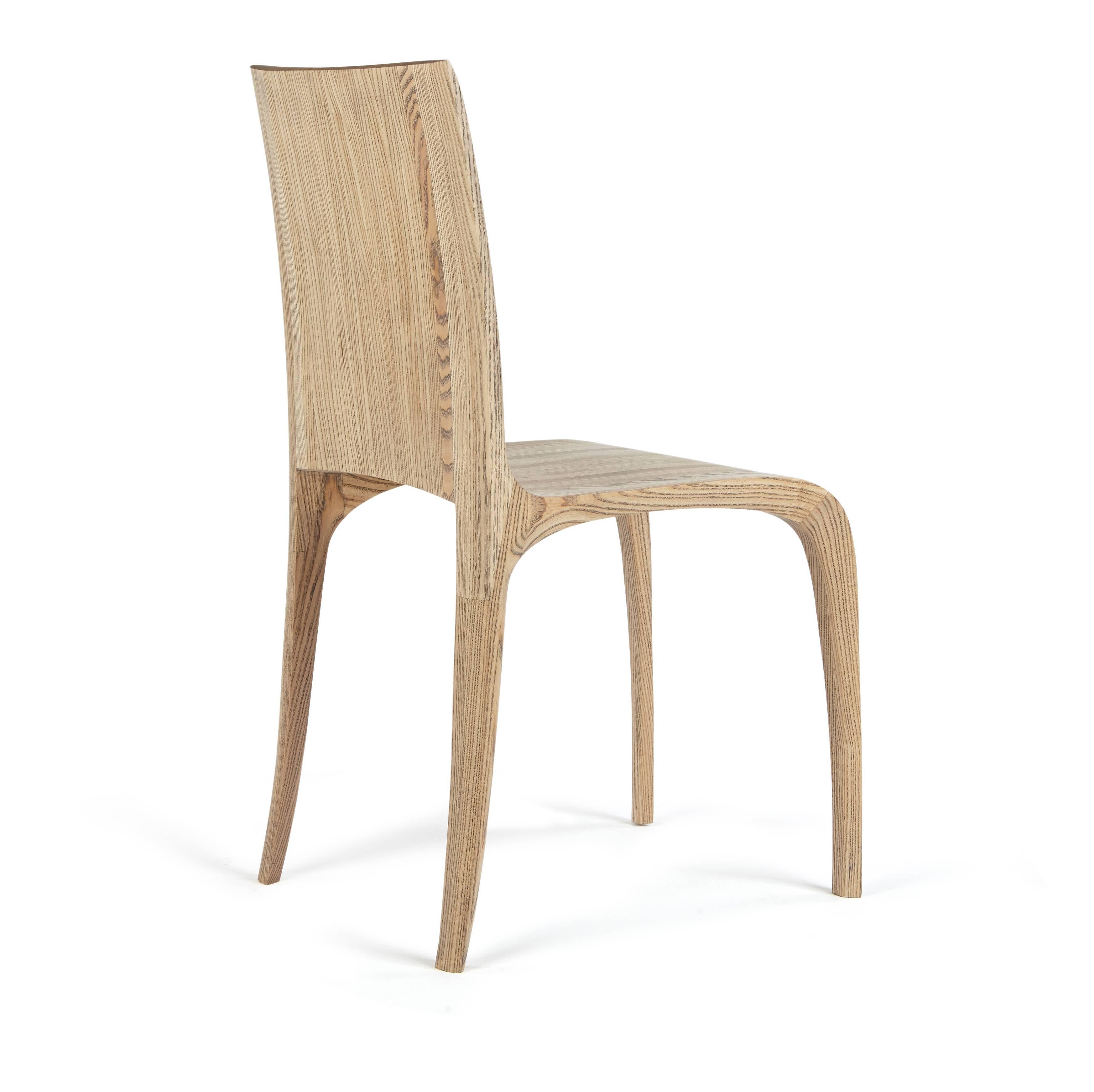 Chair in rippled ash (design no 4) was made in an edition of 10.
It was awarded a Bespoke Guild Mark award by The Worshipful Company of Furniture Maker’s in London, UK. ( Ref BGM 462 Dining Chair)
The Bespoke Guild Mark rewards excellence in design,